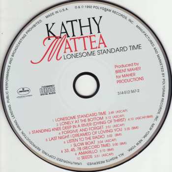 CD Kathy Mattea: Lonesome Standard Time