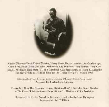 CD Kenny Wheeler: Windmill Tilter (The Story Of Don Quixote)