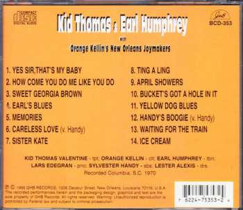 CD Kid Thomas Valentine: Kid Thomas & Earl Humphrey With Orange Kellin's New Orleans Joymakers