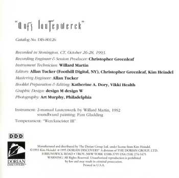 CD Johann Sebastian Bach: "Aufs Lautenwerck" - Music By J.S. Bach On The Lute-Harpsichord