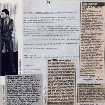 CD King Crimson: Three Of A Perfect Pair