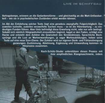 CD Koch-Schütz-Studer: Live Im Schiffbau
