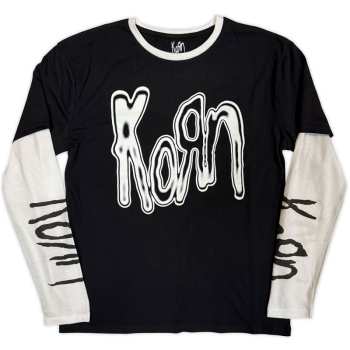 Merch Korn: Layered Long Sleeve T-Shirt Metallic Logo Korn