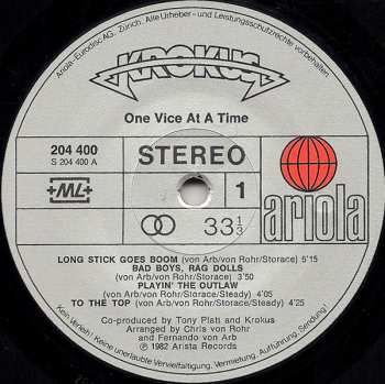 LP Krokus: One Vice At A Time