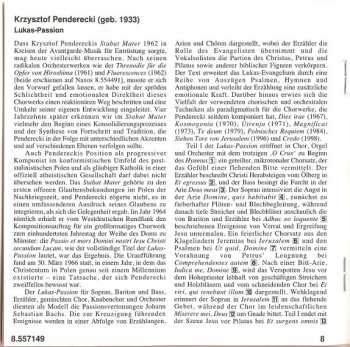 CD Krzysztof Penderecki: St Luke Passion