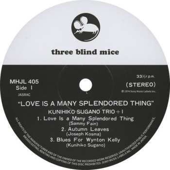 LP Kunihiko Sugano Trio: Love Is A Many Splendored Thing LTD
