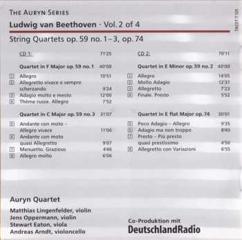 2CD Ludwig van Beethoven: Auryn's Beethoven (String Quartets ∙ Vol. 2 Of 4 Op. 59 No. 1 – 3, Op. 74)