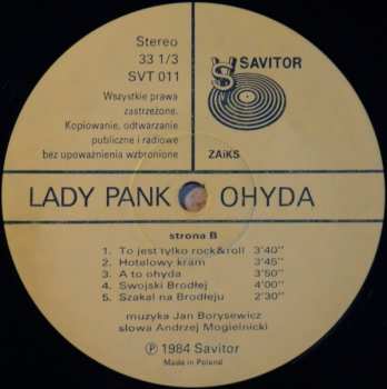 LP Lady Pank: Ohyda