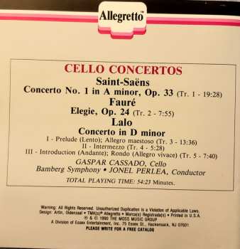 CD Camille Saint-Saëns: Cello Concertos