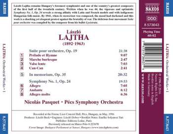 CD Pécs Symphony Orchestra: Orchestral Works • 1: Symphony No. 1 • Suite Pour Orchestre