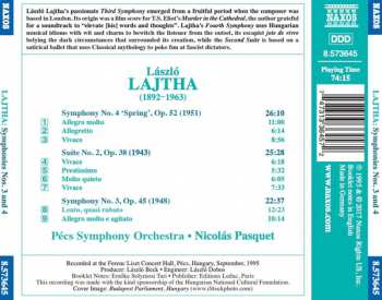 CD Pécs Symphony Orchestra: Symphonies Nos. 3 and 4 "Spring" / Suite No. 2 
