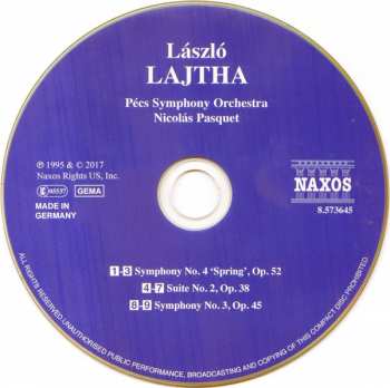 CD Pécs Symphony Orchestra: Symphonies Nos. 3 and 4 "Spring" / Suite No. 2 