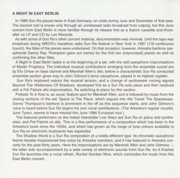 CD The Sun Ra Arkestra: A Night In East Berlin / My Brothers The Wind & Sun N.9