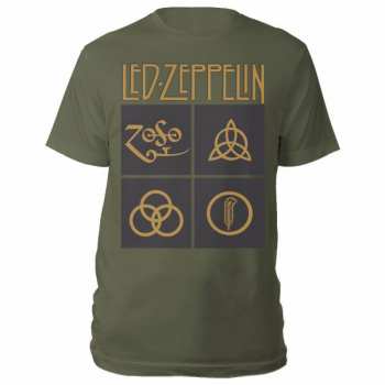 Merch Led Zeppelin: T-Shirt Gold Symbols & Black Squares
