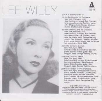 CD Lee Wiley: Lee Wiley Sings The Songs Of Rodgers & Hart And Arlen