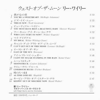 CD Lee Wiley: West Of The Moon LTD