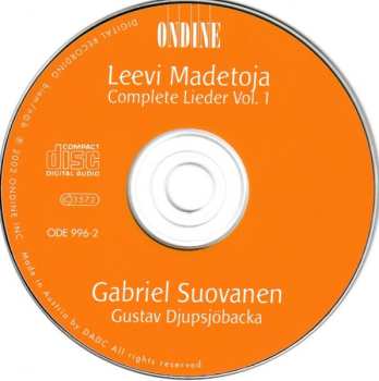 CD Leevi Madetoja: Complete Lieder Vol. 1