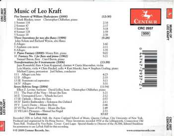 CD Leo Kraft: Seven Hebrew Songs / Three Inventions For Two Alto Flutes / Five Sonnets Of William Shakespeare / First Fantasy For Flute And Piano / Piano Fantasy