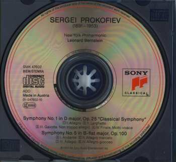 CD Sergei Prokofiev: Symphony No.1 "Classical" / Symphony No. 5