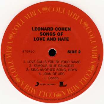 LP Leonard Cohen: Songs Of Love And Hate CLR