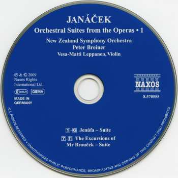 CD The New Zealand Symphony Orchestra: Orchestral Suites From The Operas • 1 (Jenůfa • The Excursions Of Mr Brouček)