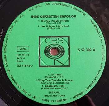 LP Les Paul & Mary Ford: Ihre Grössten Erfolge