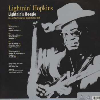 2LP Lightnin' Hopkins: Lightnin's Boogie: Live At The Rising Sun Celebrity Jazz Club LTD