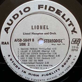 LP Lionel Hampton And His Orchestra: Lionel ...Plays Drums, Vibes, Piano
