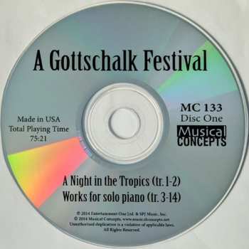 3CD Louis Moreau Gottschalk: A Gottschalk Festival - Works For Piano Solo, Four Hands, & With Orchestra