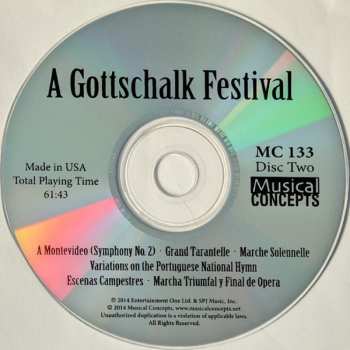 3CD Louis Moreau Gottschalk: A Gottschalk Festival - Works For Piano Solo, Four Hands, & With Orchestra