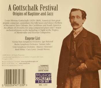 3CD Louis Moreau Gottschalk: A Gottschalk Festival - Works For Piano Solo, Four Hands, & With Orchestra