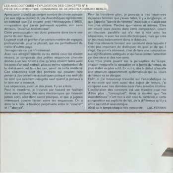CD Luc Ferrari: Les Anecdotiques: Exploitation Des Concepts N° 6