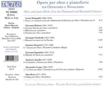 CD Filippo Pantieri: Opere Per Oboe E Pianoforte Tra Ottocento E Novecento