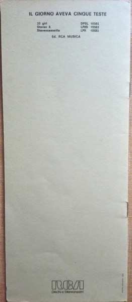LP Lucio Dalla: Il Giorno Aveva Cinque Teste