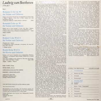 LP Ludwig van Beethoven: Romanze G-dur Op. 40 · Romanze F-dur Op. 50 · Konzert C-dur WoO 5 · Rondo B-dur WoO 6