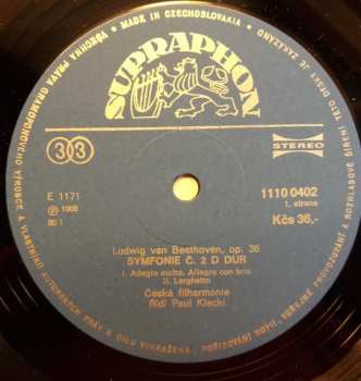 LP The Czech Philharmonic Orchestra: Symfonie No. 2 D Dur, Op. 36