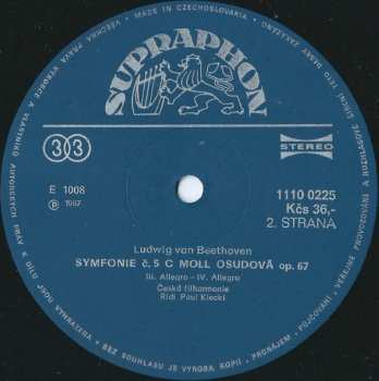 LP The Czech Philharmonic Orchestra: 5 · Symfonie C Moll Osudová (86 1)