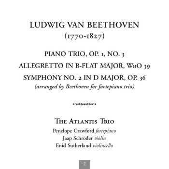 CD Ludwig van Beethoven: Piano Trio, Op. 1, No. 3 / Symphony No. 2 In D Major, op. 36