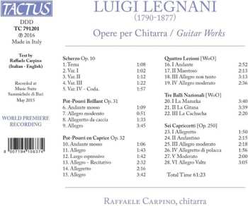CD Luigi Legnani: Opere Per Chitarra - Guitar Works