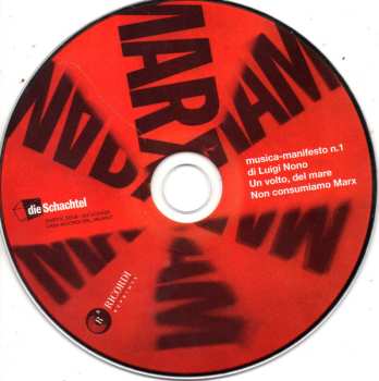 CD Luigi Nono: Non Consumiamo Marx - Musica Manifesto N. 1 Di Luigi Nono