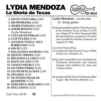 CD Lydia Mendoza: La Gloria De Texas
