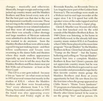 CD Maddox Brothers and Rose: Live - On the Radio