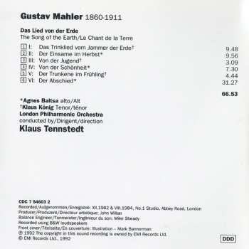 CD Gustav Mahler: Das Lied von der Erde