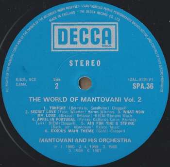LP Mantovani And His Orchestra: The World Of Mantovani Vol. 2