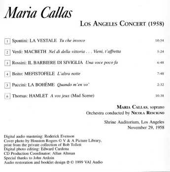 CD Maria Callas: Los Angeles Concert (1958)