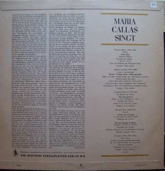 LP Maria Callas: Maria Callas Singt
