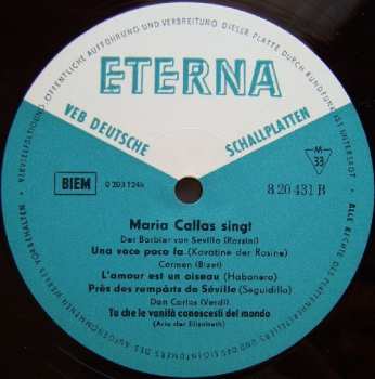 LP Maria Callas: Maria Callas Singt
