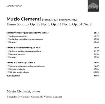 CD Muzio Clementi: Maria Clementi Plays Muzio Clementi: Piano Sonatas