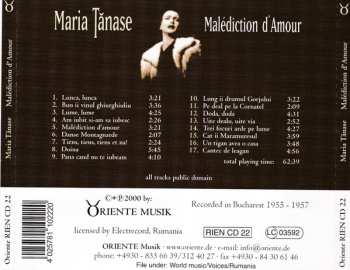 CD Maria Tănase: Malédiction D'Amour
