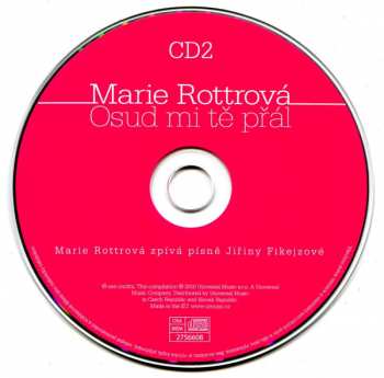 2CD Marie Rottrová: Osud Mi Tě Přál, Marie Rottrová Zpívá Písně Jiřiny Fikejzové